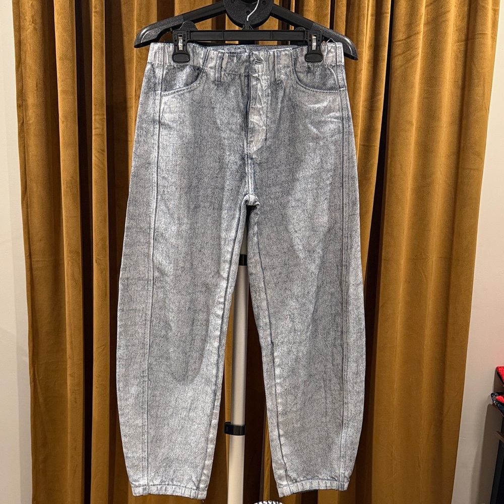 Zara Light Wash Gray Acid-Wash Jeans